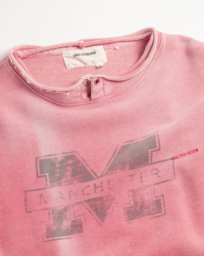 【ANACHRONORM - アナクロノーム】AN389 MANCHESTER PRINTED CUT-OFF SWEAT PARKA / RED (スウェット/レッド)