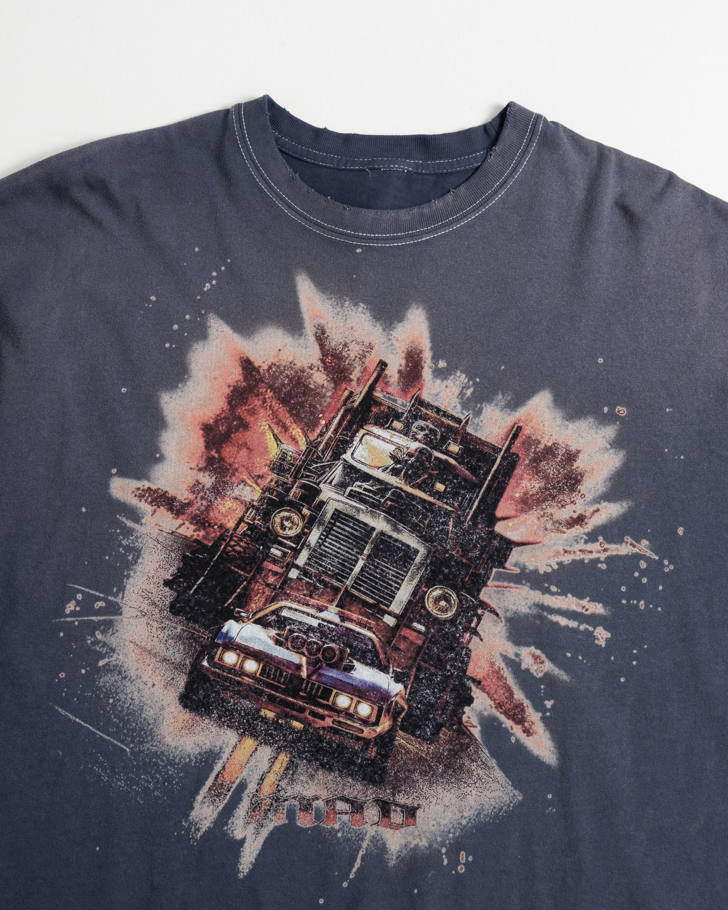 【ANACHRONORM - アナクロノーム】FLAME SLEEVE GRAPHIC L/S T-S / DUSTY NAVY (Tシャツ/ダスティーネイビー)