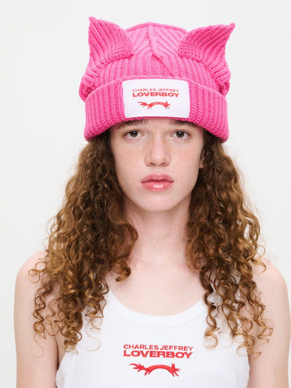 【Charles Jeffrey Loverboy - チャールズ ジェフリー ラバーボーイ】CHUNKY EARS BEANIE / PINK (ビーニー/ピンク)