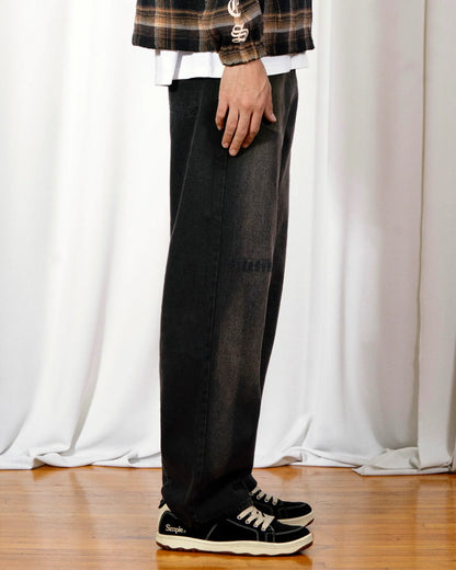 【PLEASURES - プレジャーズ】OIL BAGGY JEANS / DARK BROWN (パンツ/ダークブラウン)