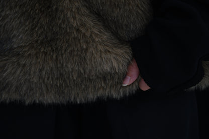【JOHN LAWRENCE SULLIVAN - ジョンローレンスサリバン】SWEAT PULLOVER WITH FUR（スウェット/ブラック)