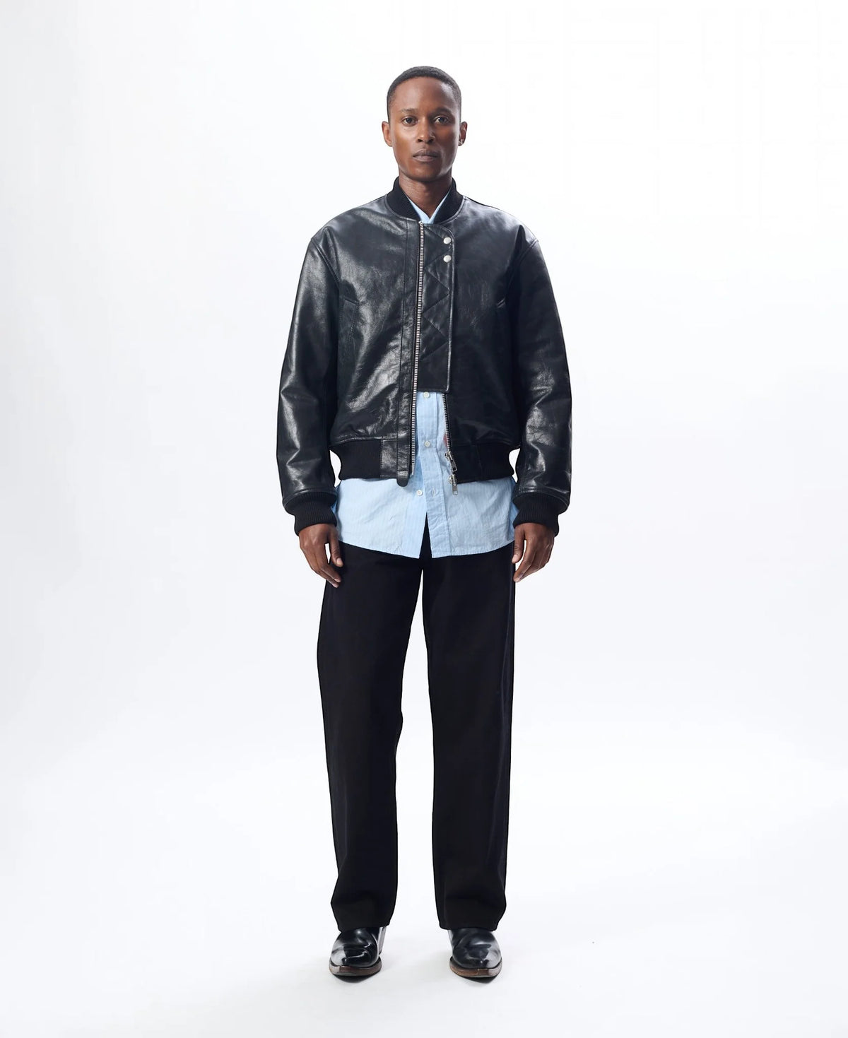 【SUN FLOWER - サンフラワー】Leather Flight Jacket / Black (ジャケット/ブラック)
