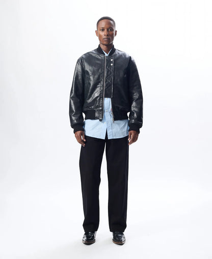 【SUN FLOWER - サンフラワー】Leather Flight Jacket / Black (ジャケット/ブラック)