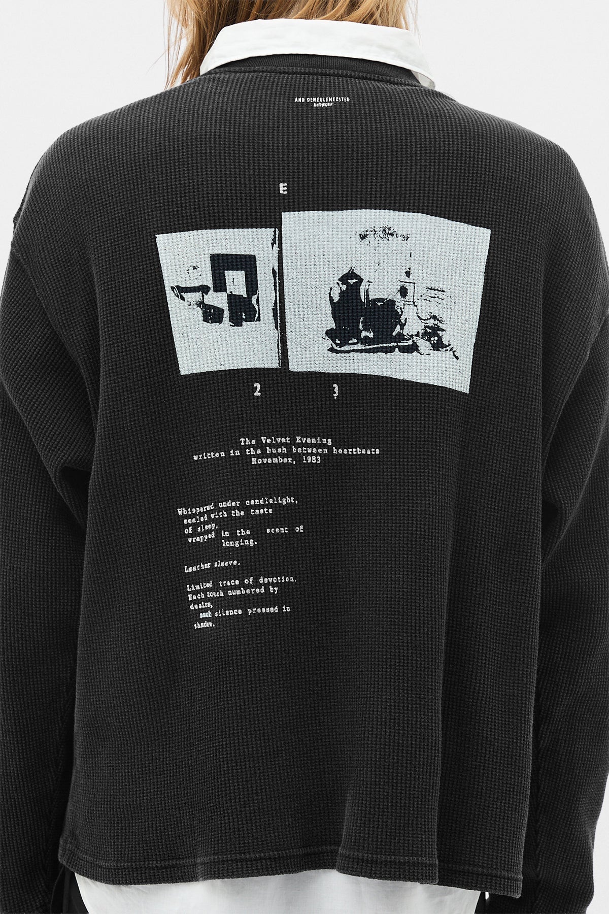 【ANN DEMEULEMEESTER - アン ドゥムルメステール】RELAX BOXY T-SHIRT WITH PRINT / BLACK(シャツ/ブラック）