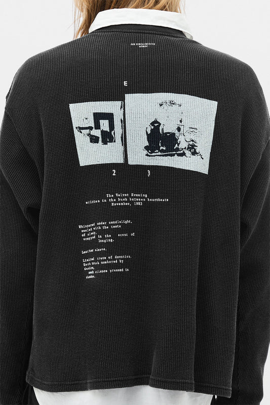 【ANN DEMEULEMEESTER - アン ドゥムルメステール】RELAX BOXY T-SHIRT WITH PRINT / BLACK(シャツ/ブラック）