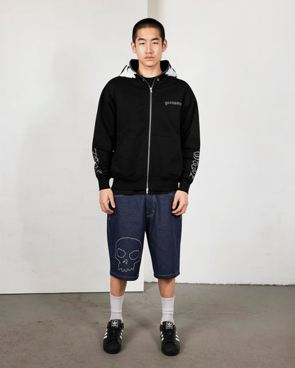 【PLEASURES - プレジャーズ】BALACLAVA ZIP HOODIE / BLACK (フーディ/ブラック)