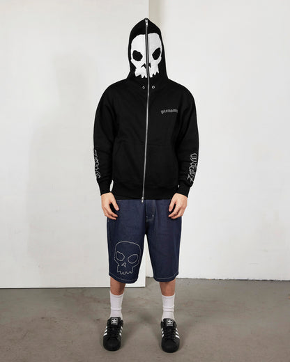 【PLEASURES - プレジャーズ】BALACLAVA ZIP HOODIE / BLACK (フーディ/ブラック)