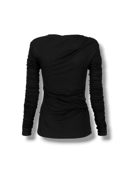 【entire studios - エンタイアスタジオ】DRAPE TOP / Black (Tシャツ/ブラック)