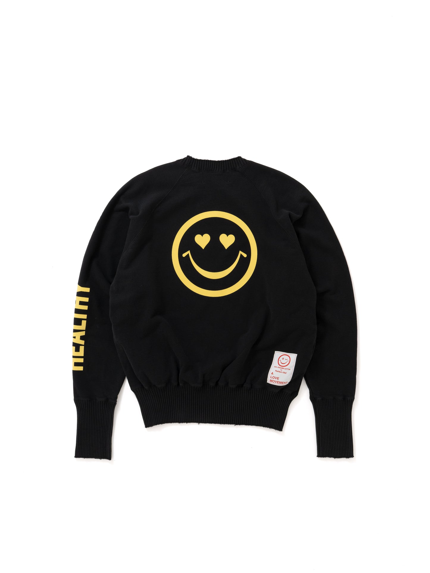 【Perfect ribs®×ALM】"BIG LOVE SMILE" CrewNeck Sweat Shirts / Black(スウェットシャツ/ブラック)