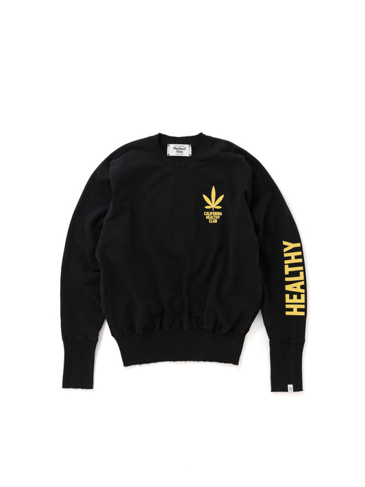 【Perfect ribs®×ALM】"BIG LOVE SMILE" CrewNeck Sweat Shirts / Black(スウェットシャツ/ブラック)