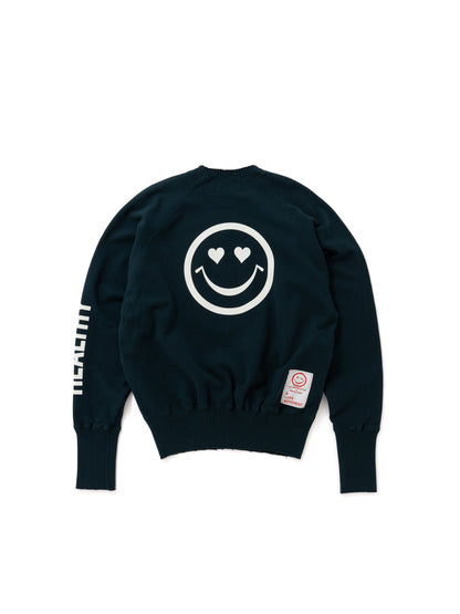 【Perfect ribs®×ALM】"BIG LOVE SMILE" CrewNeck Sweat Shirts / Charcoal Green(スウェットシャツ/チャコールグリーン)