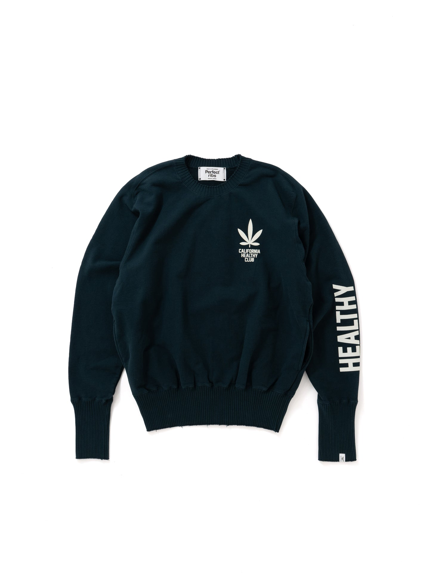 【Perfect ribs®×ALM】"BIG LOVE SMILE" CrewNeck Sweat Shirts / Charcoal Green(スウェットシャツ/チャコールグリーン)