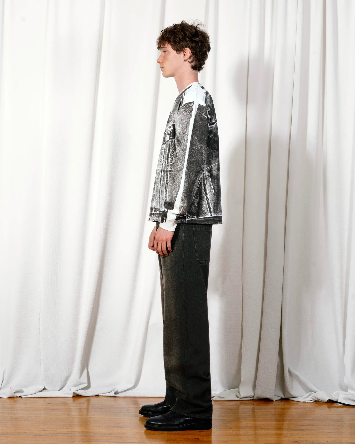 【PLEASURES - プレジャーズ】TRUCKER HEAVYWEIGHT LONG SLEEVE SHIRT / BONE (L.S/ボーン)