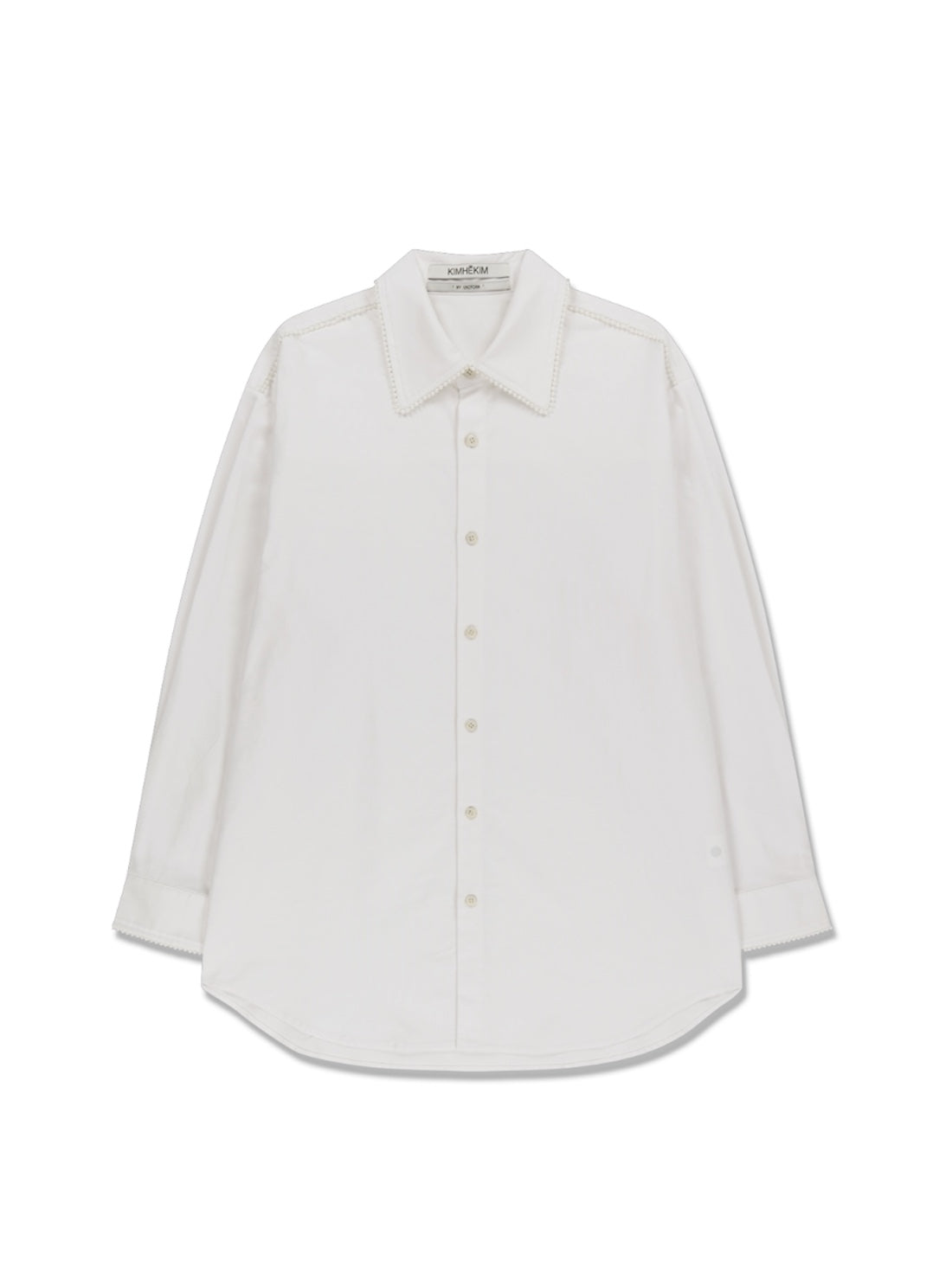 【KIMHEKIM - キムヘキム】PEARL TRIMMED SHIRT (シャツ/ホワイト)