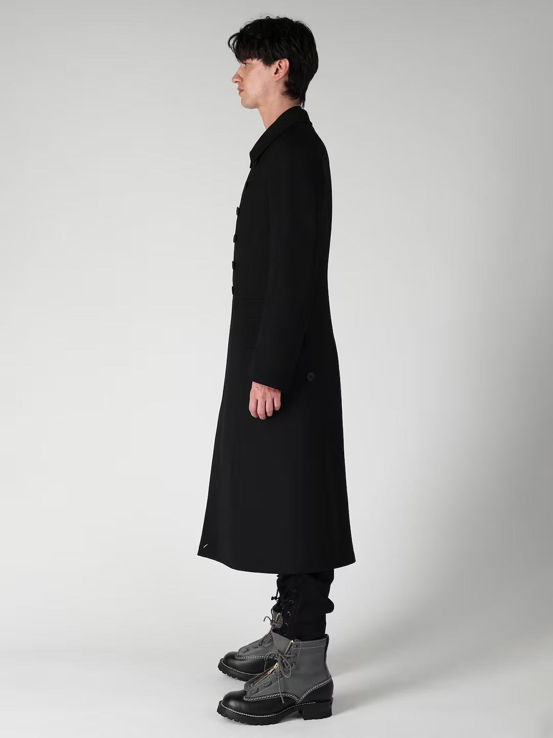 【Yohji Yamamoto POUR HOMME - ヨウジヤマモト プールオム】ARMY GABARDINE NAPOLEON JACKET（ジャケット/ ブラック)