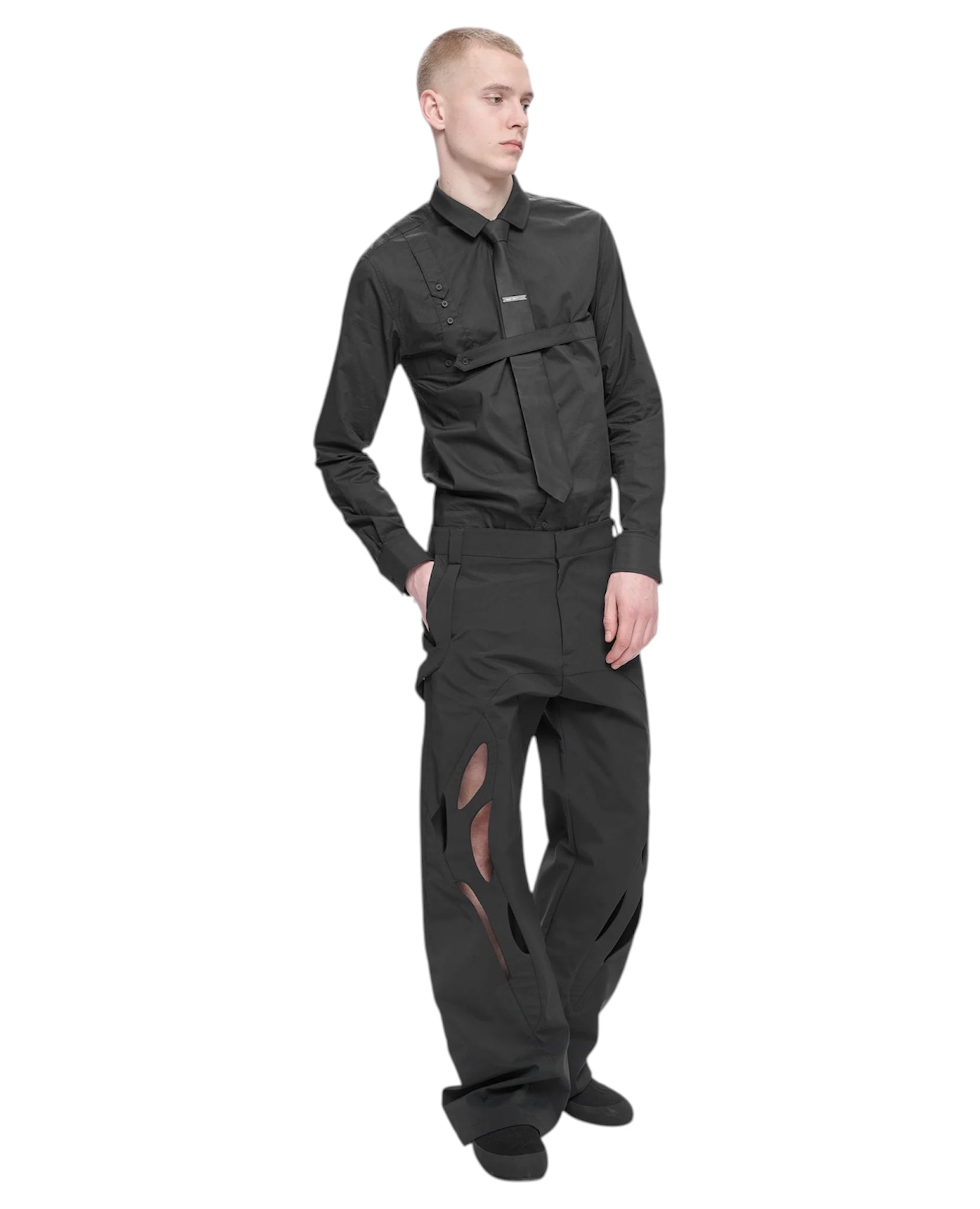 HELLIOT EMIL ブラック カーゴパンツ HELIOT EMIL - エリオットエミル】TACK TROUSERS / BLACK (パンツ