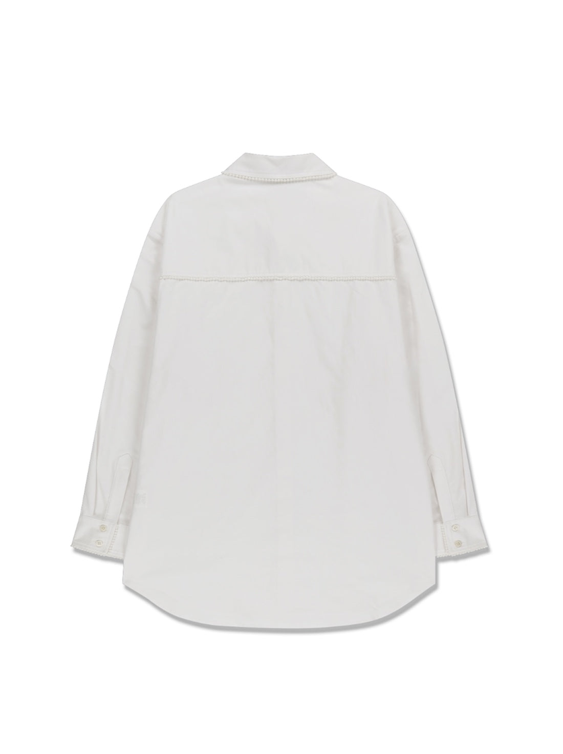【KIMHEKIM - キムヘキム】PEARL TRIMMED SHIRT (シャツ/ホワイト)