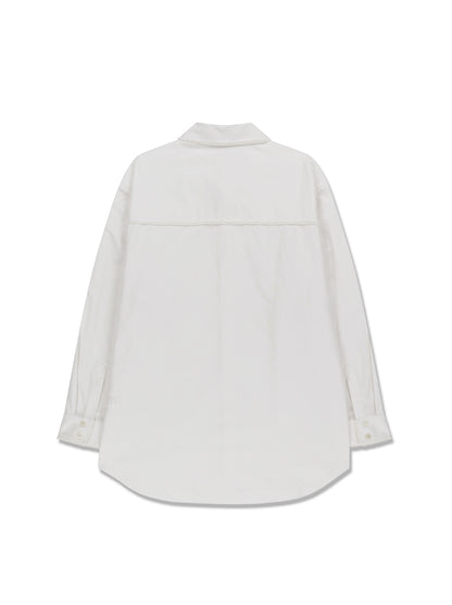【KIMHEKIM - キムヘキム】PEARL TRIMMED SHIRT (シャツ/ホワイト)