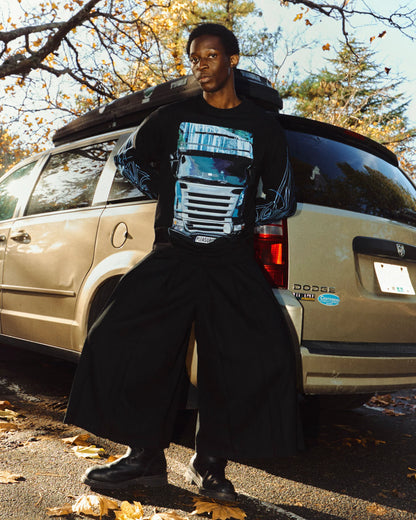 【PLEASURES - プレジャーズ】SEMI HEAVYWEIGHT LONG SLEEVE SHIRT / BLACK (L.S/ブラック)