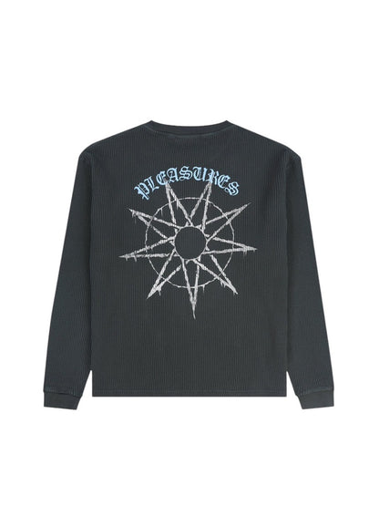 【PLEASURES - プレジャーズ】SPIT THERMAL LONG SLEEVE / FADED BLACK (ロンT/フェードブラック)