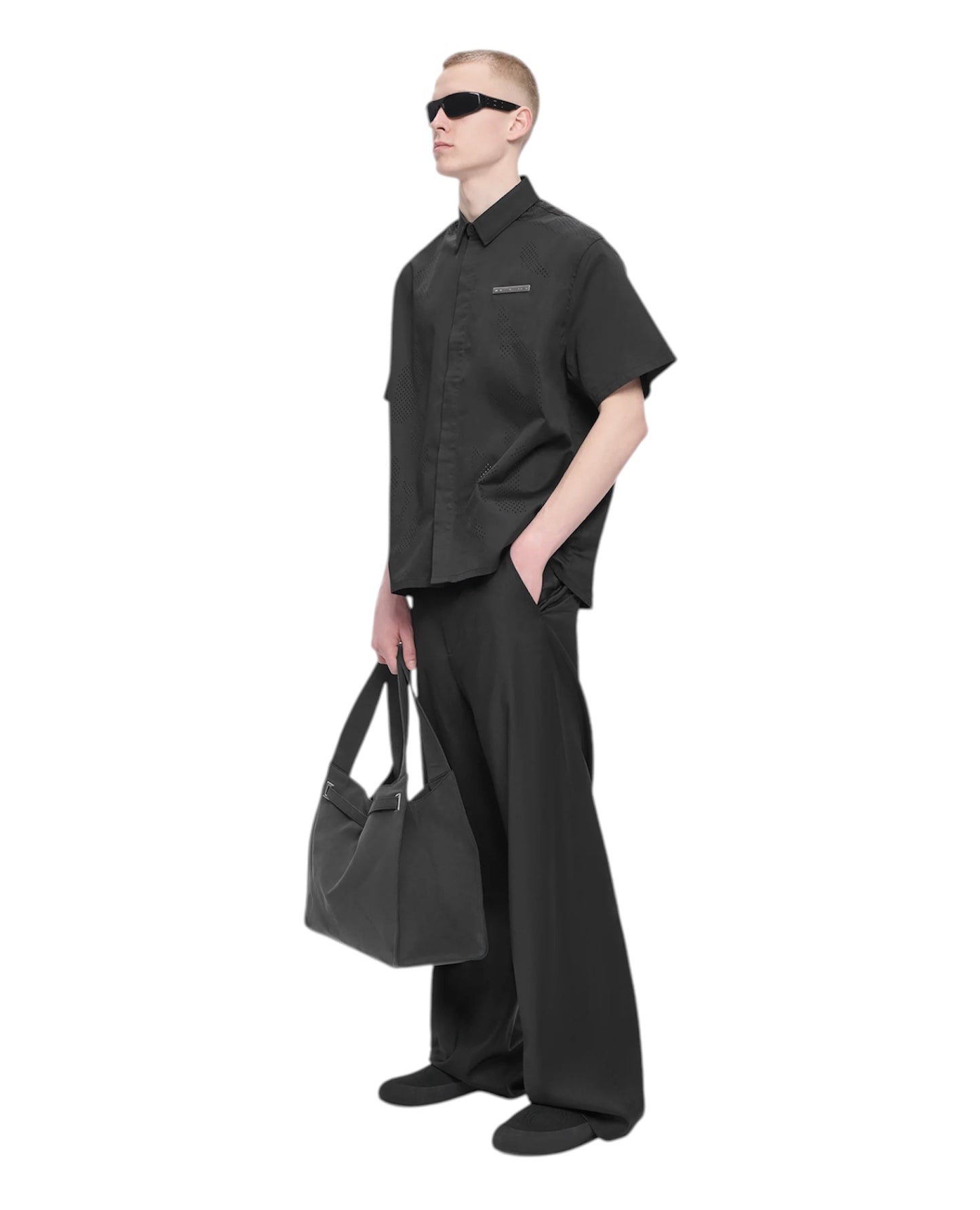 【HELIOT EMIL  - エリオットエミル】ALSORAN SS SHIRT / BLACK (シャツ/ブラック)