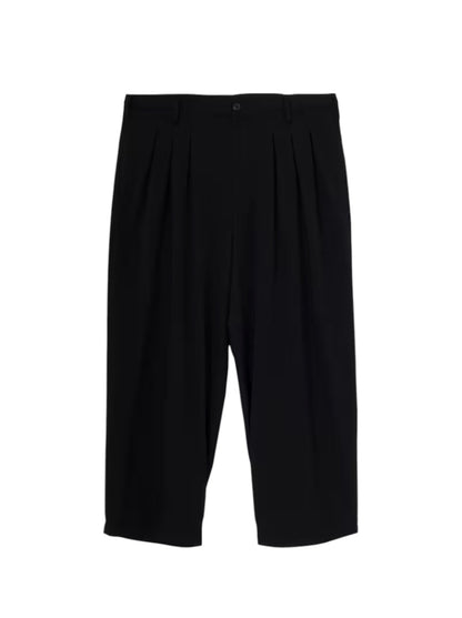 【Yohji Yamamoto POUR HOMME - ヨウジヤマモト プールオム】WOOL GABARDINE 12TUCKS PANTS(パンツ/ブラック)
