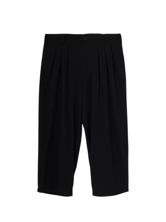 【Yohji Yamamoto POUR HOMME - ヨウジヤマモト プールオム】WOOL GABARDINE 12TUCKS PANTS(パンツ/ブラック)