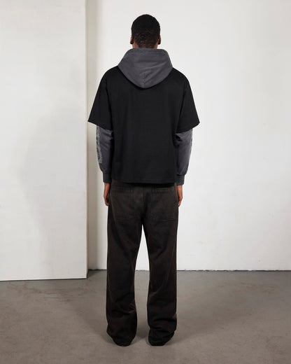 【PLEASURES - プレジャーズ】DRAGON LAYERED HOODIE / FADED BLACK (フーディ/フェードブラック)