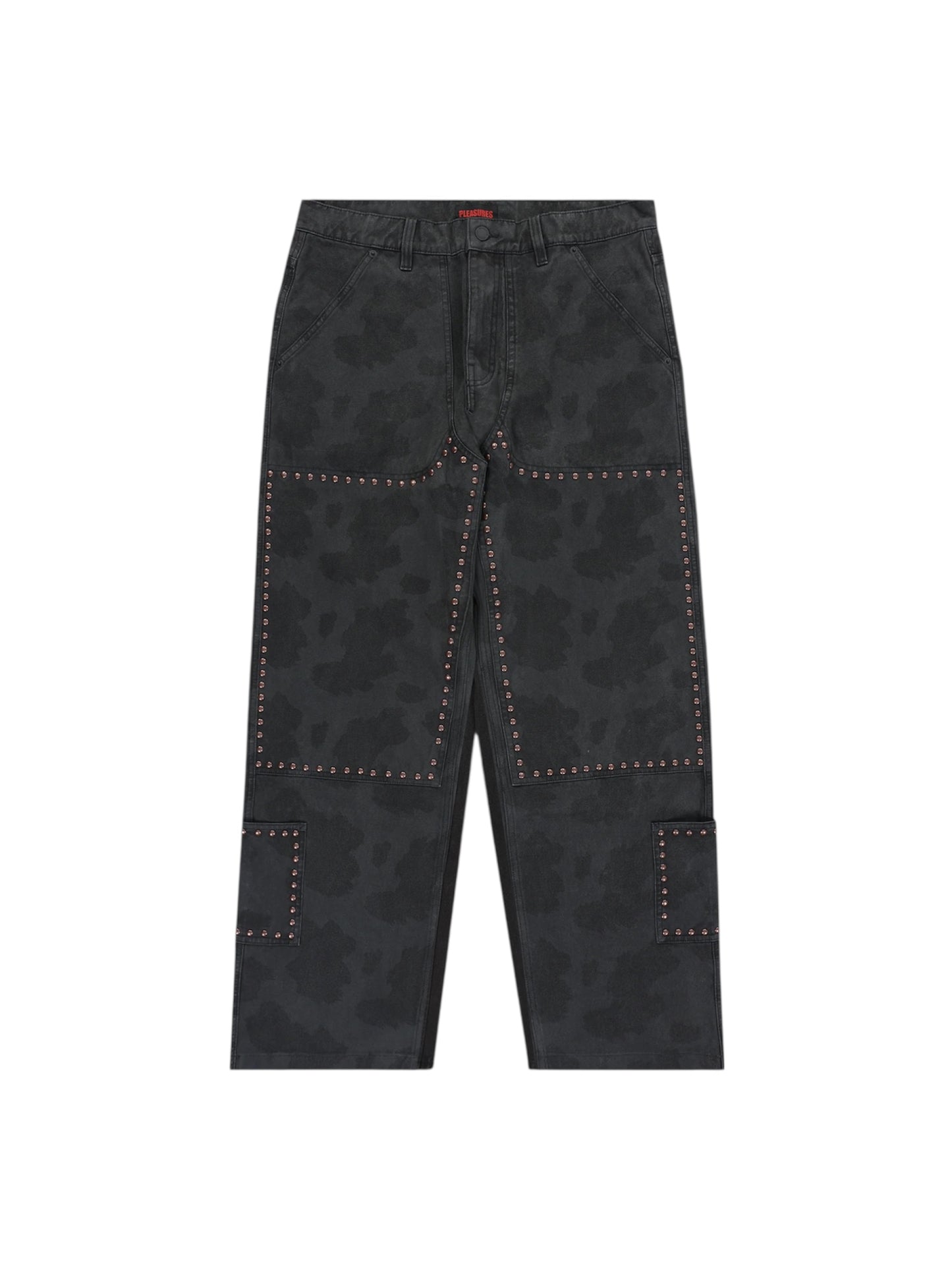 【PLEASURES - プレジャーズ】COWHIDE DOUBLE KNEE / BLACK (パンツ/ブラック)