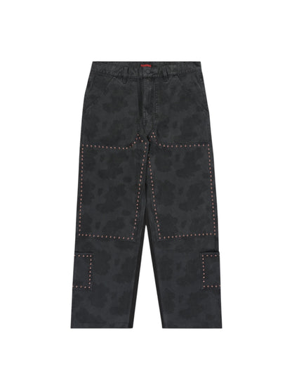 【PLEASURES - プレジャーズ】COWHIDE DOUBLE KNEE / BLACK (パンツ/ブラック)