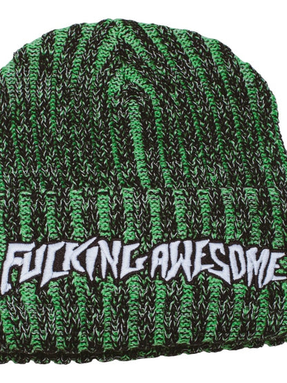 【Fucking Awesome- ファッキングオーサム】REFLECTIVE STRIPE BEANIE  / BLACK（ビーニー/ブラック)
