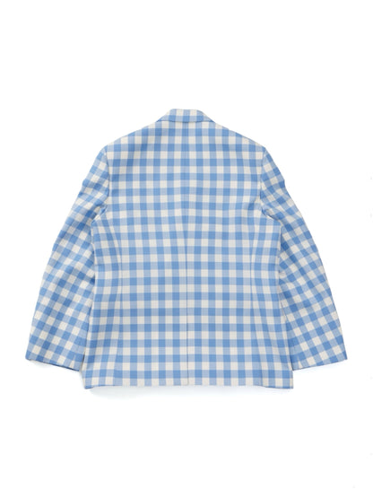 【TSTS -ティーエスティーエス】GINGHAM WOOL DOUBLE BREASTED BLAZER / BLUE GIMGHAM (ジャケット/ブルーギンガム)