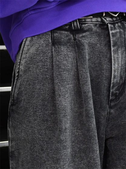 【ERL - イーアールエル】UNISEX PLEATED JEANS / BLACK (デニムパンツ/ブラック)