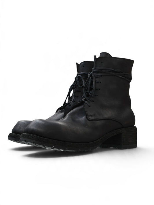 【GUIDI - グイディ】NB07V CALF LACED UP BACK ZIP BOOTS / BLACK(ブーツ/ブラック)