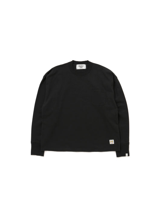 【Perfect ribs®︎ × HAROSHI】"SKULL SKULL SKULL" Basic Long Sleeve Pocket T shirts / BLACK(Tシャツ/ブラック)