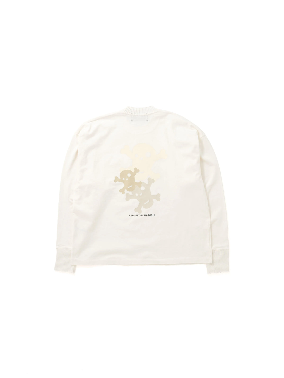 【Perfect ribs®︎ × HAROSHI】"SKULL SKULL SKULL" Basic Long Sleeve Pocket T shirts /WHITE(Tシャツ/ホワイト)