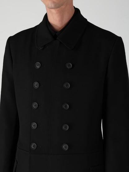 【Yohji Yamamoto POUR HOMME - ヨウジヤマモト プールオム】ARMY GABARDINE NAPOLEON JACKET（ジャケット/ ブラック)