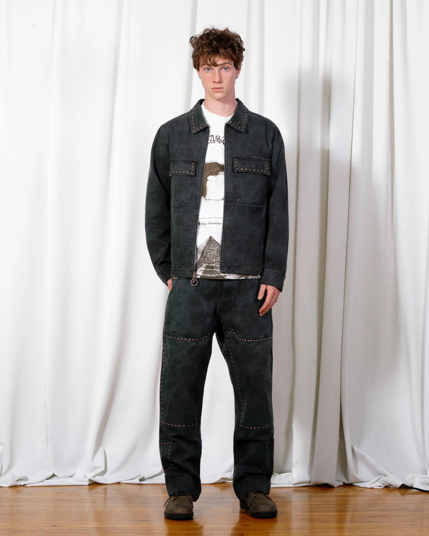 【PLEASURES - プレジャーズ】COWHIDE WORK JACKET / BLACK (ジャケット/ブラック)