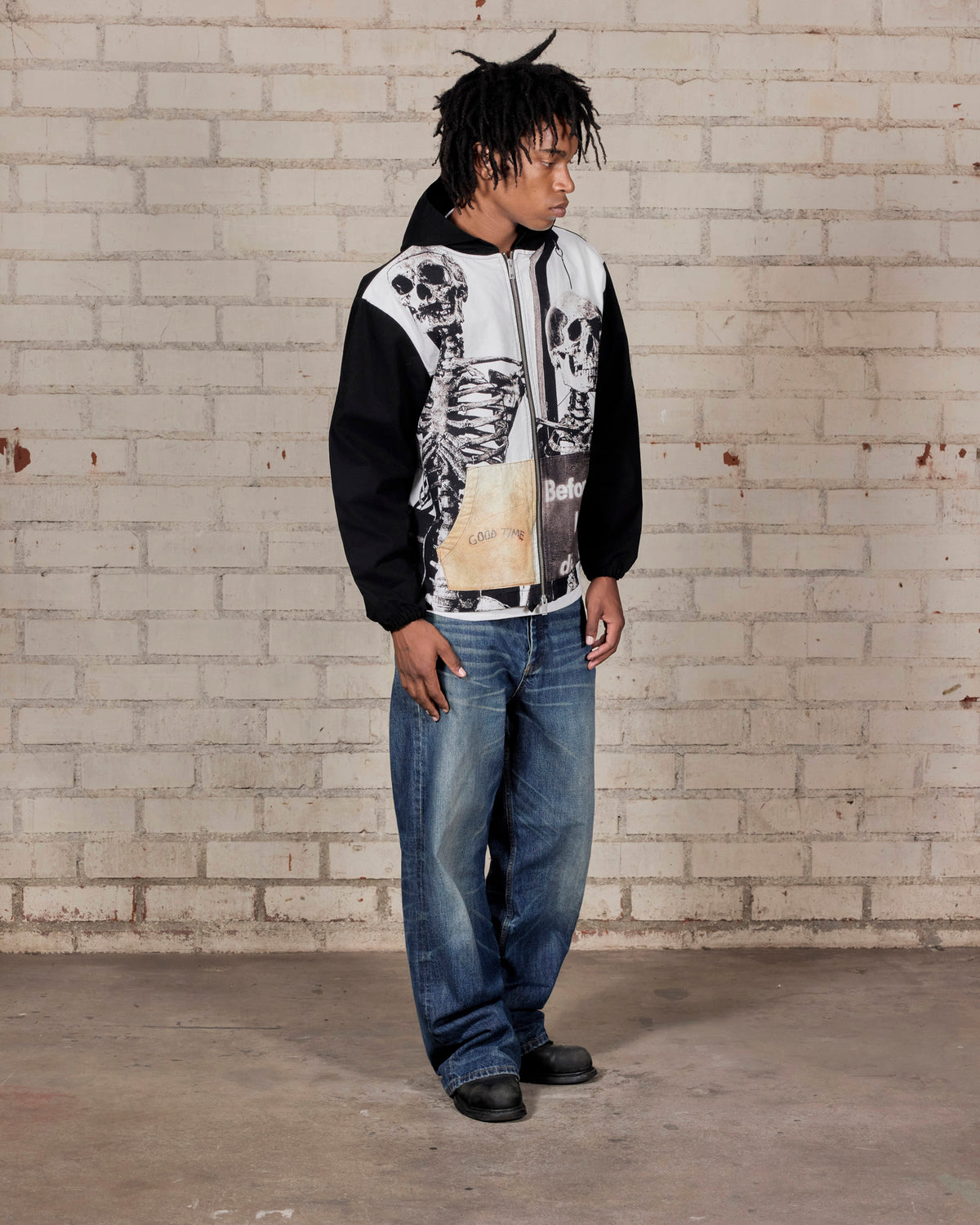 【PLEASURES - プレジャーズ】GOOD TIME ZIP PONCHO HOODIE / BLACK (フーディ/ブラック)