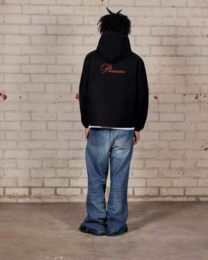 【PLEASURES - プレジャーズ】GOOD TIME ZIP PONCHO HOODIE / BLACK (フーディ/ブラック)