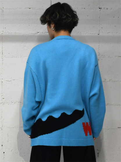 【Walter Van Beirendonck - ウォルターヴァンベイレンドンク】Friends Forever Knit / Light Blue(ニット/ライトブルー)