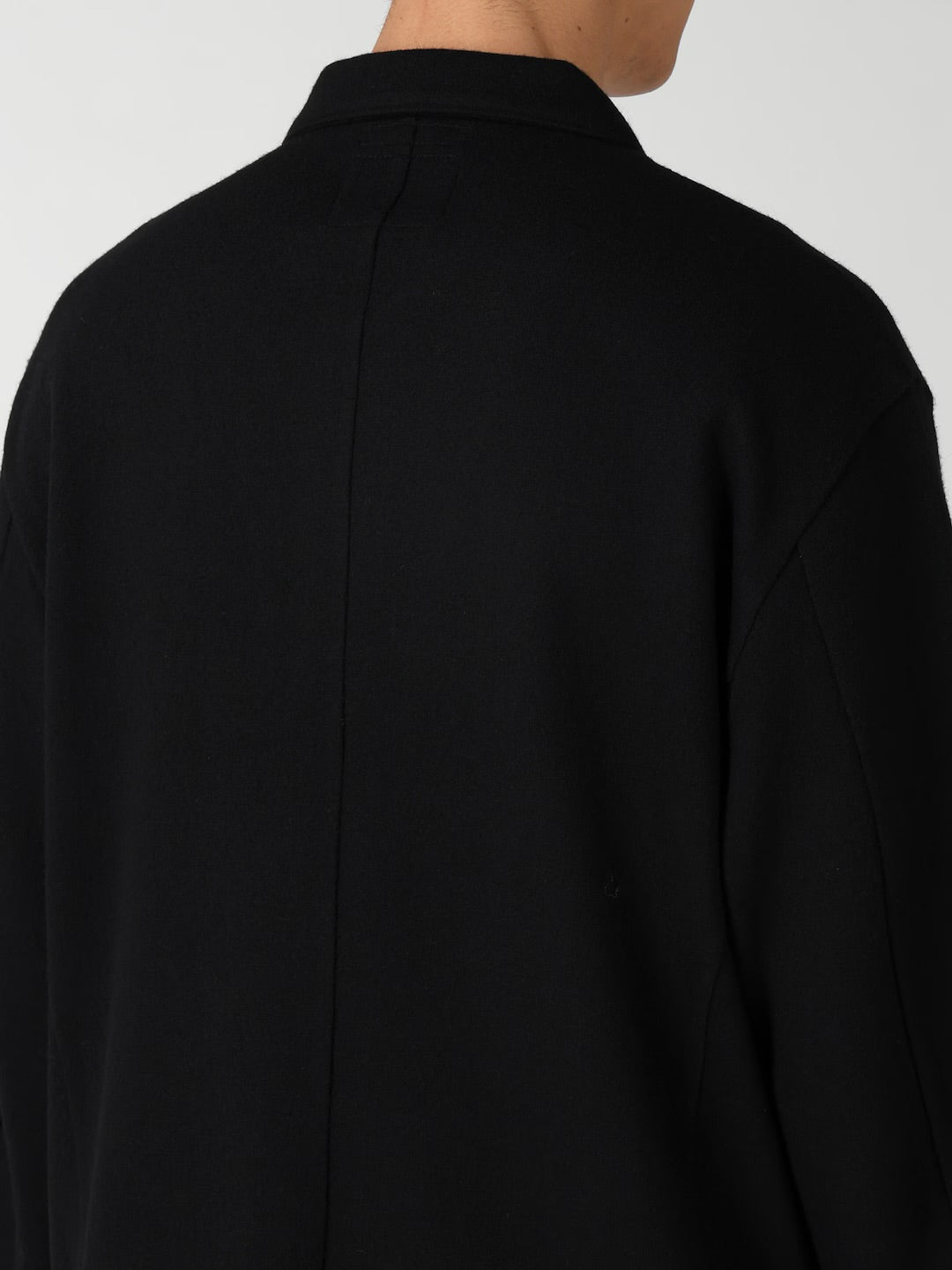 【Yohji Yamamoto POUR HOMME - ヨウジヤマモト プールオム】WOOL COMBED YARN SINGLE JERSEY RE SHIRT JACKET（ジャケット/ ブラック)