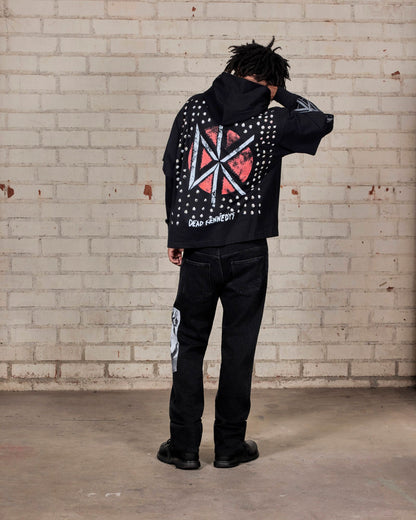 【PLEASURES - プレジャーズ】KENNEDYS LAYERED HOODIE / BLACK (フーディ/ブラック)