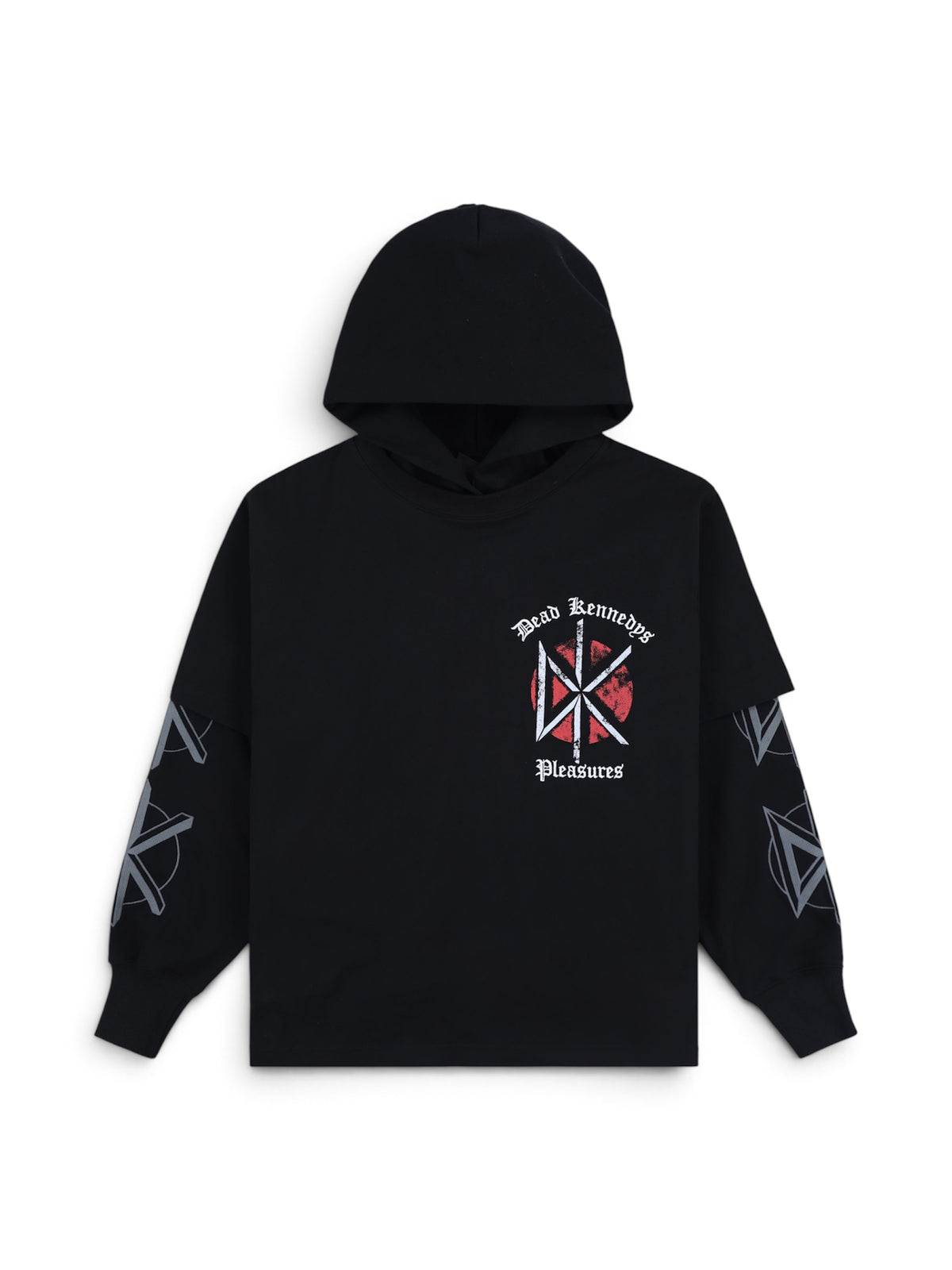 【PLEASURES - プレジャーズ】KENNEDYS LAYERED HOODIE / BLACK (フーディ/ブラック)
