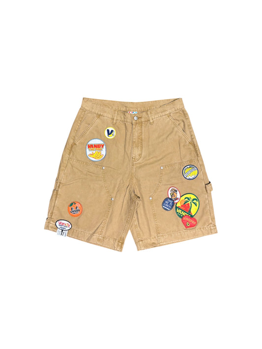 【VANDY THE PINK - ヴァンディー・ザ・ピンク】PATCHED CANVAS SHORTS / TAN (ショーツ/タン)