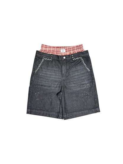 【VANDY THE PINK - ヴァンディー・ザ・ピンク】PAINT BOXER DENIM SHORTS / BLACK (ショーツ/ブラック)