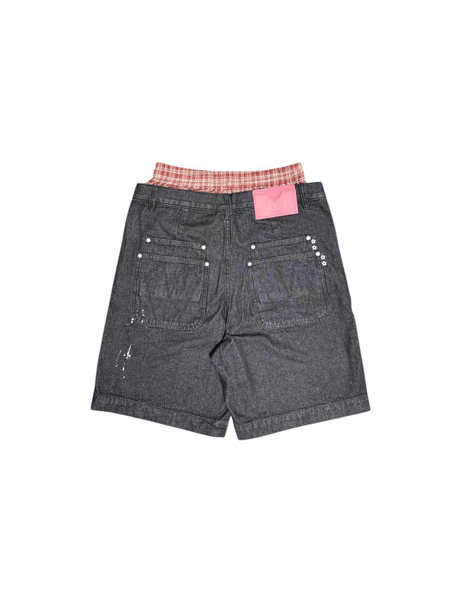 【VANDY THE PINK - ヴァンディー・ザ・ピンク】PAINT BOXER DENIM SHORTS / BLACK (ショーツ/ブラック)