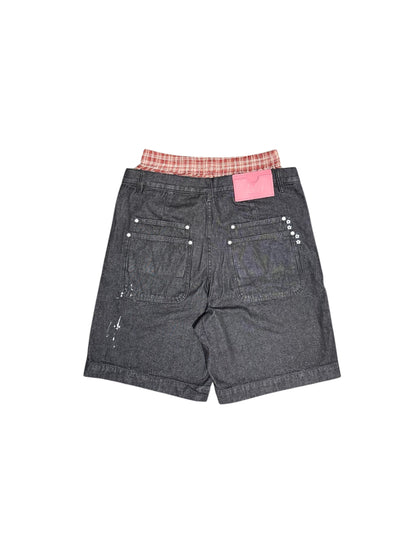 【VANDY THE PINK - ヴァンディー・ザ・ピンク】PAINT BOXER DENIM SHORTS / BLACK (ショーツ/ブラック)