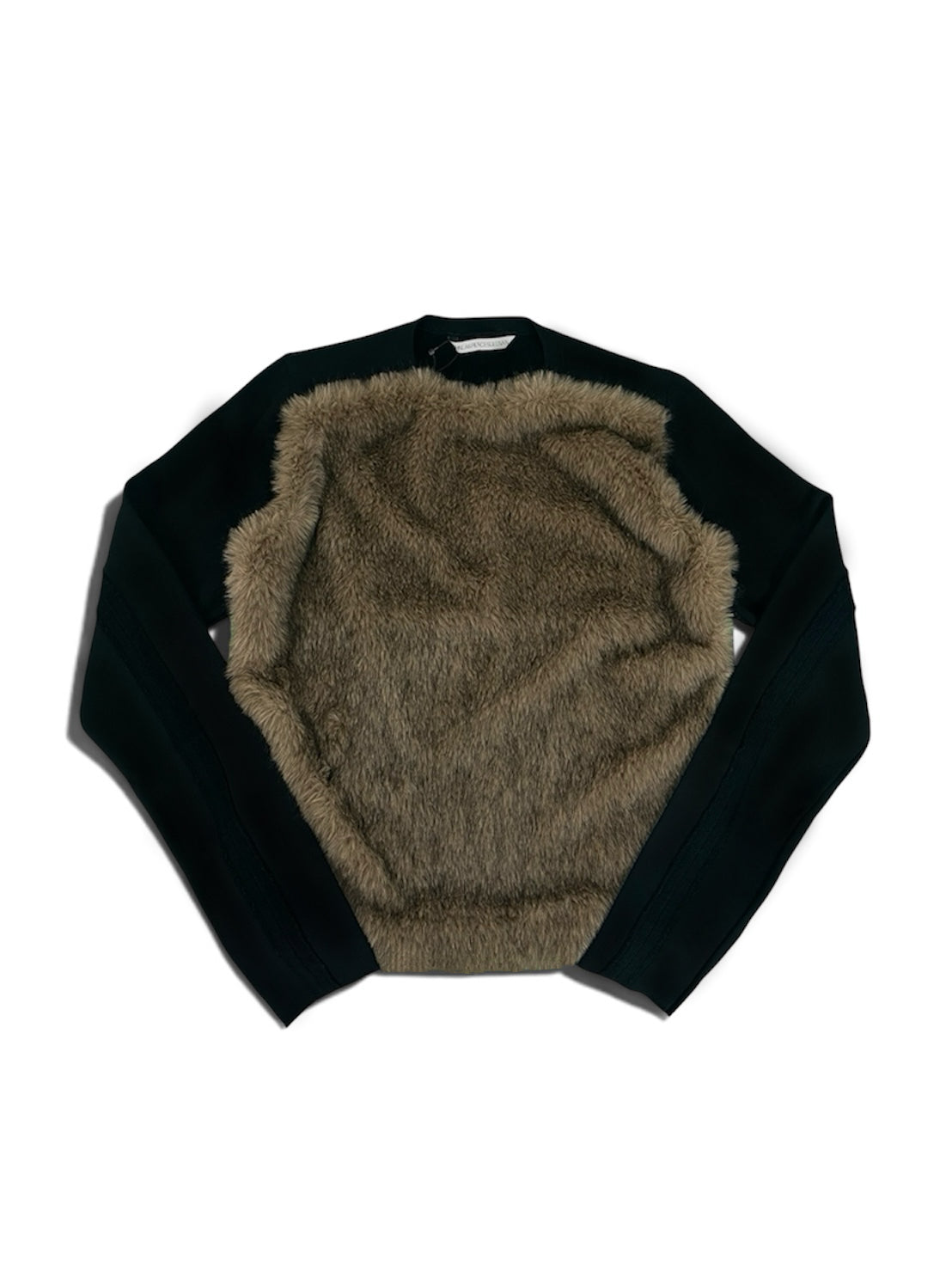 【JOHN LAWRENCE SULLIVAN - ジョンローレンスサリバン】SWEAT PULLOVER WITH FUR（スウェット/ブラック)