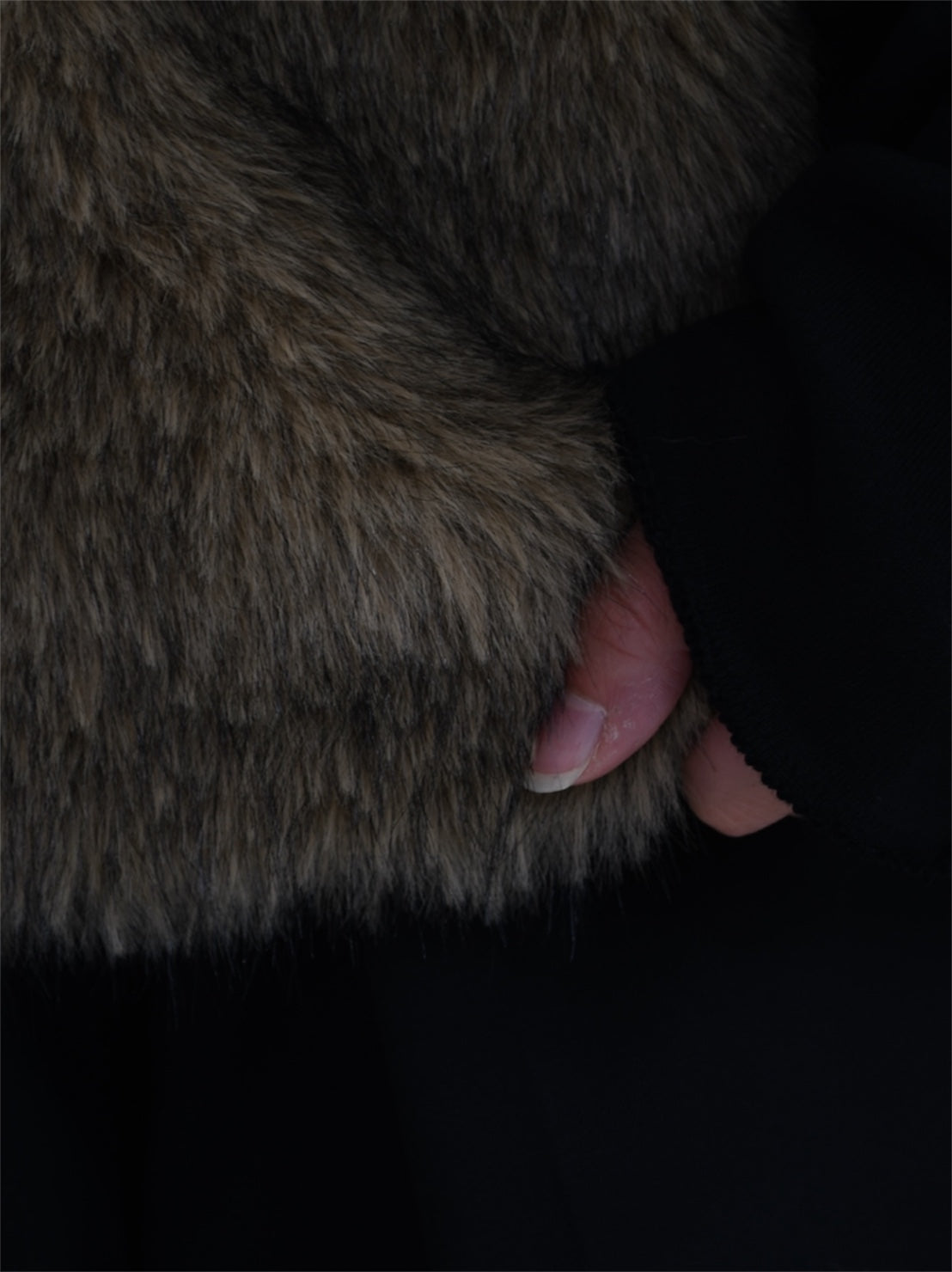 【JOHN LAWRENCE SULLIVAN - ジョンローレンスサリバン】SWEAT PULLOVER WITH FUR（スウェット/ブラック)